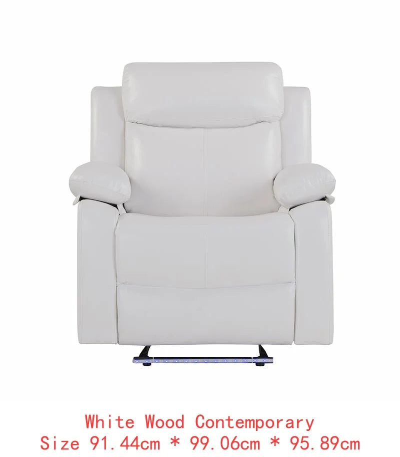 3-Piece Reclining Sofa Set with LED Lights – Sofa, Loveseat & Recliner for Living Room Comfort