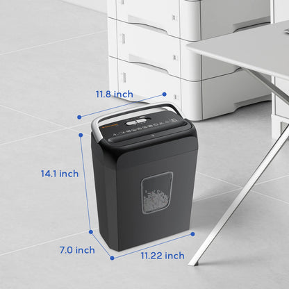 6-Sheet Cross Cut Paper Shredder, 3.4 Gal -Wastebasket