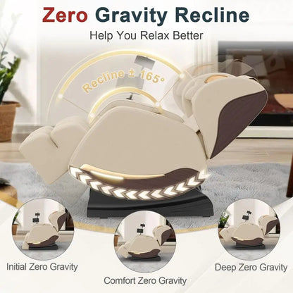 , Massage Chairs full Body and Recliner with 10 fixed Points, Zero Gravity, Wood Grain Leather, Customized