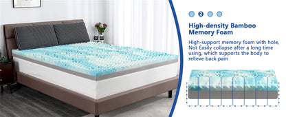 3 Inch Reversible Mattress For Back Pain Relief, High-Density Memory Foam Mattress With Removable Cover