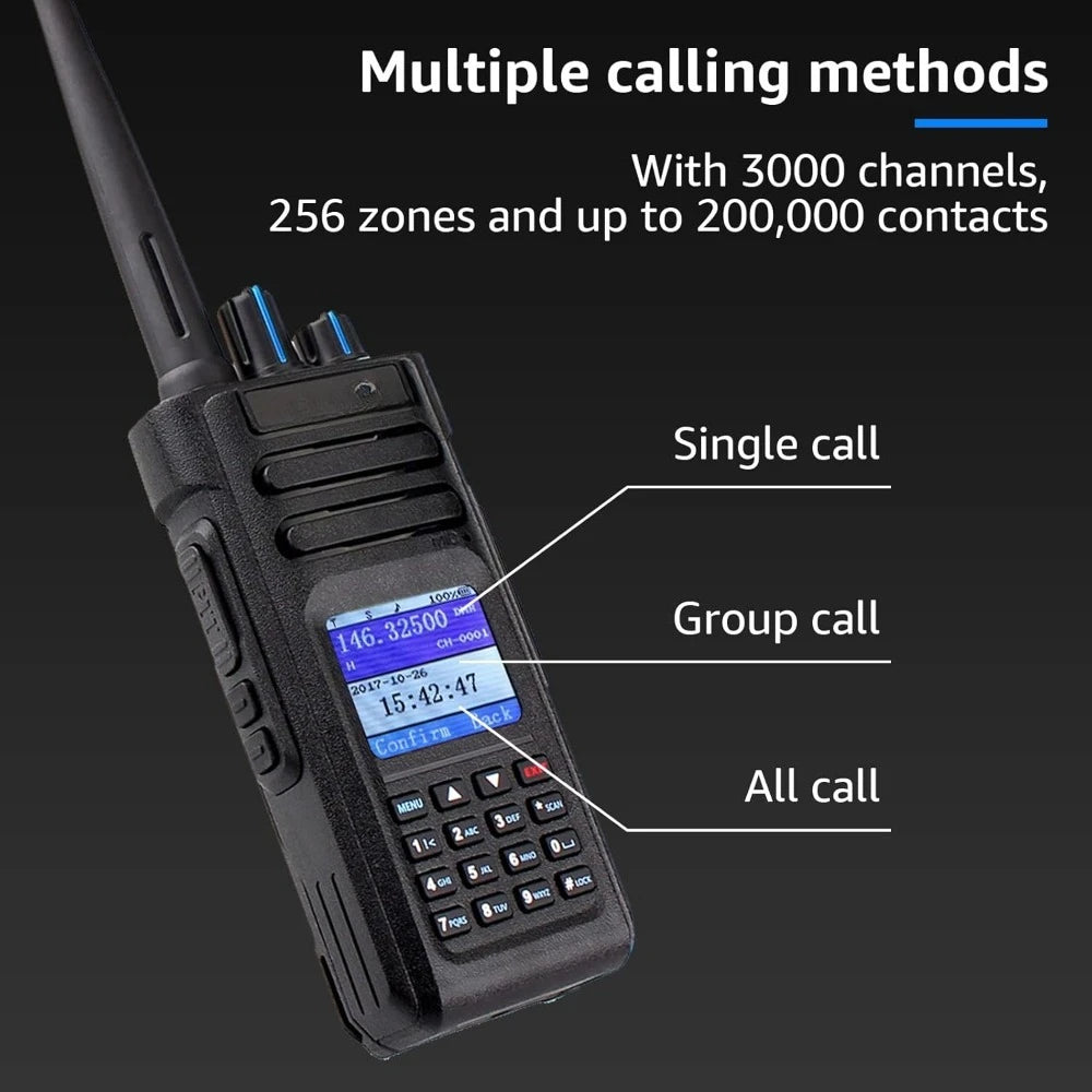 Two-Way Radios/Ham Radio, DMR/Analog Handheld Radio w/GPS, Dual Band Digital Two Way Radio,IP67Waterproof,
