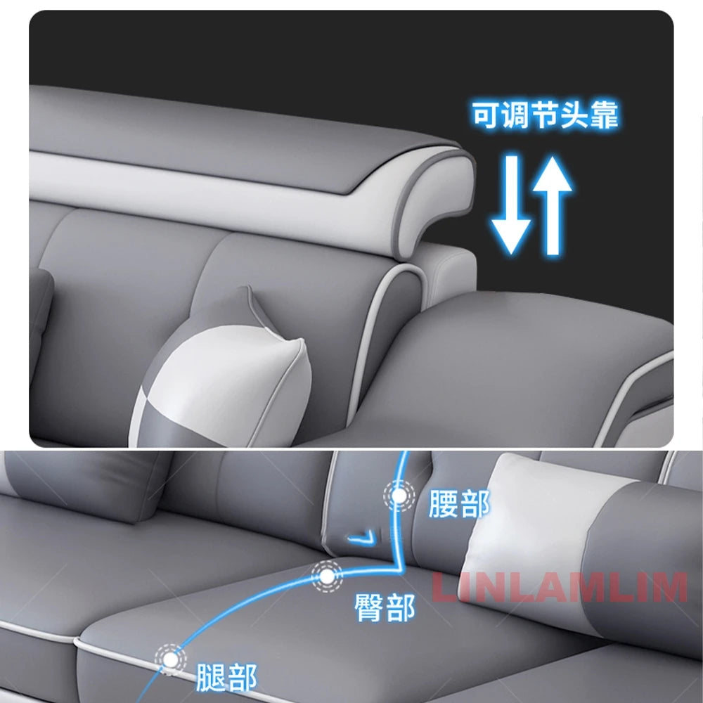 Sectional Sofa Set with Chaise Lounge, Bluetooth Speakers, and USB Charging Ports