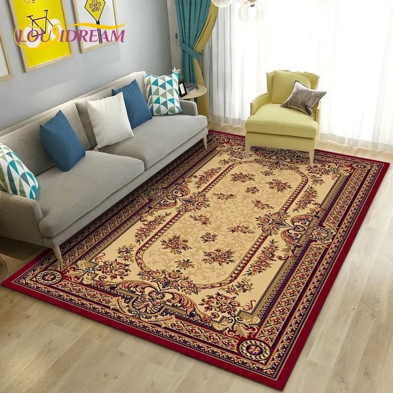 Turkish Bohemian Persian Area Rug Large, Carpet Rug for Living Room Bedroom Sofa Doormat Decoration, Kitchen Non-slip Floor Mat