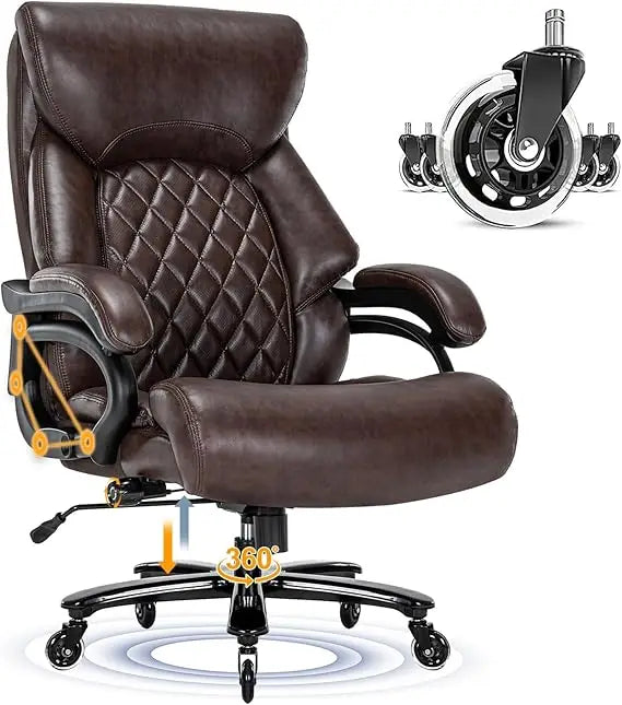Big and Tall Office Chair for Heavy People, 500LBS High Back Extra Wide Heavy Duty Executive Office Chair