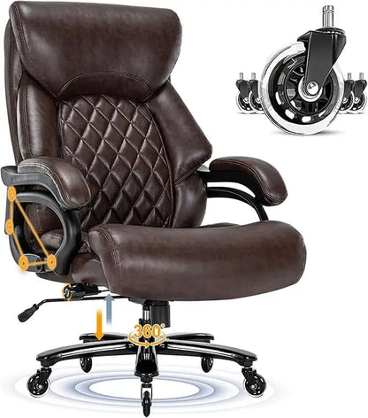 Big and Tall Office Chair for Heavy People, 500LBS High Back Extra Wide Heavy Duty Executive Office Chair