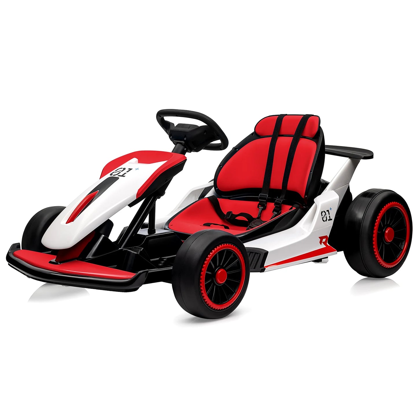 Outdoor Ride On Toy, Electric Drift Kart Car with Adjustable Seat, 200W Motor, 8.1 MPH, LED Lights 6-12 Years