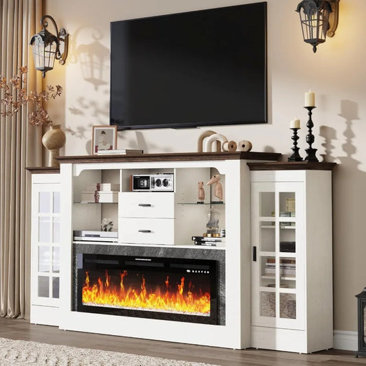 Electric Fireplace with Mantel Fireplace, TV Stand Featuring 42 Electric Fireplace for 65 Inch TV