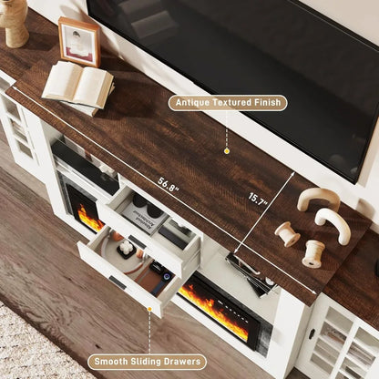 Electric Fireplace with Mantel Fireplace, TV Stand Featuring 42 Electric Fireplace for 65 Inch TV