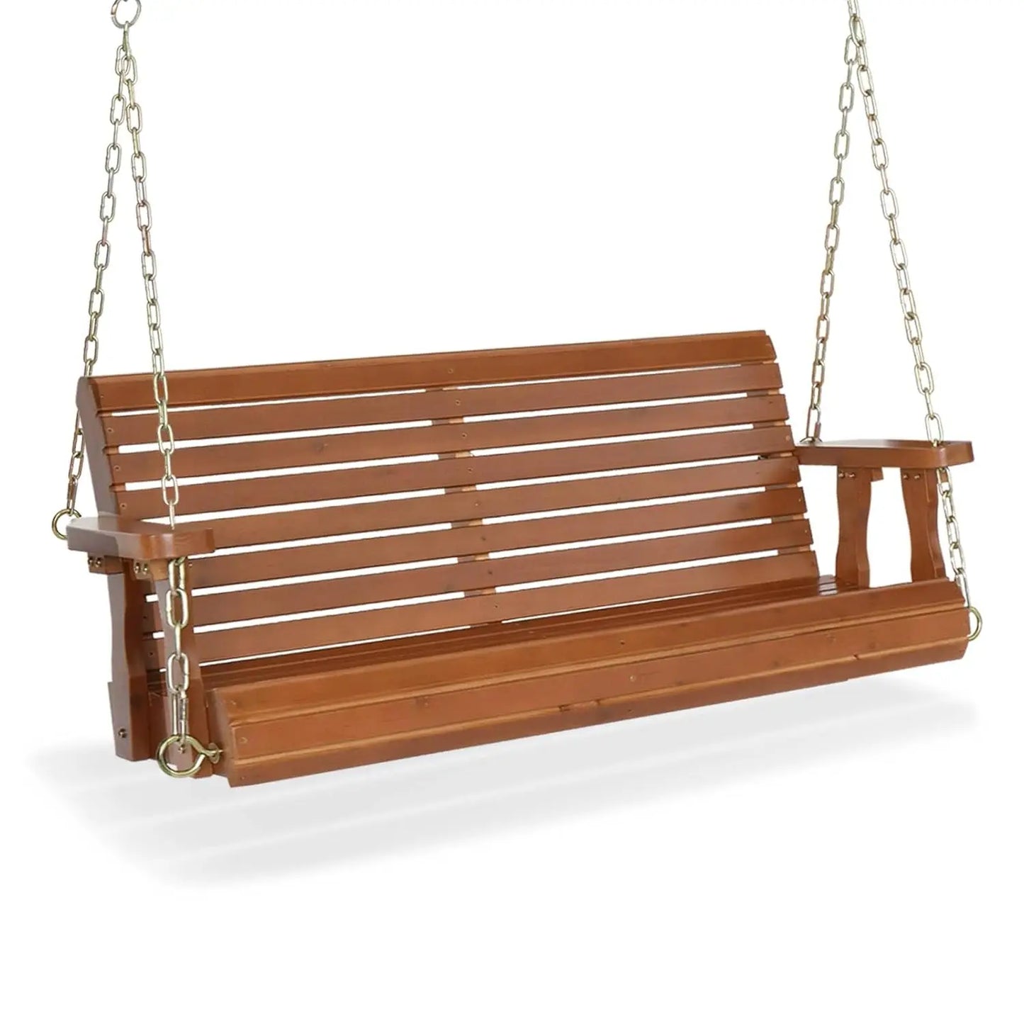 Upgraded Patio Wooden Porch , Heavy Duty 880 LBS, Swing Chair Bench with Hanging Chains