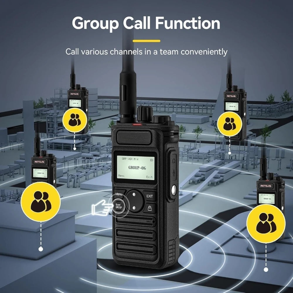 4 Pack Walkie Talkies with Shoulder Mic, Long Range Heavy Duty 2 Way Radio with LCD Screen,