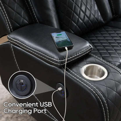 Power Reclining Sofa O Gravity, LED Floor light, Reading Light, Drop-down Table