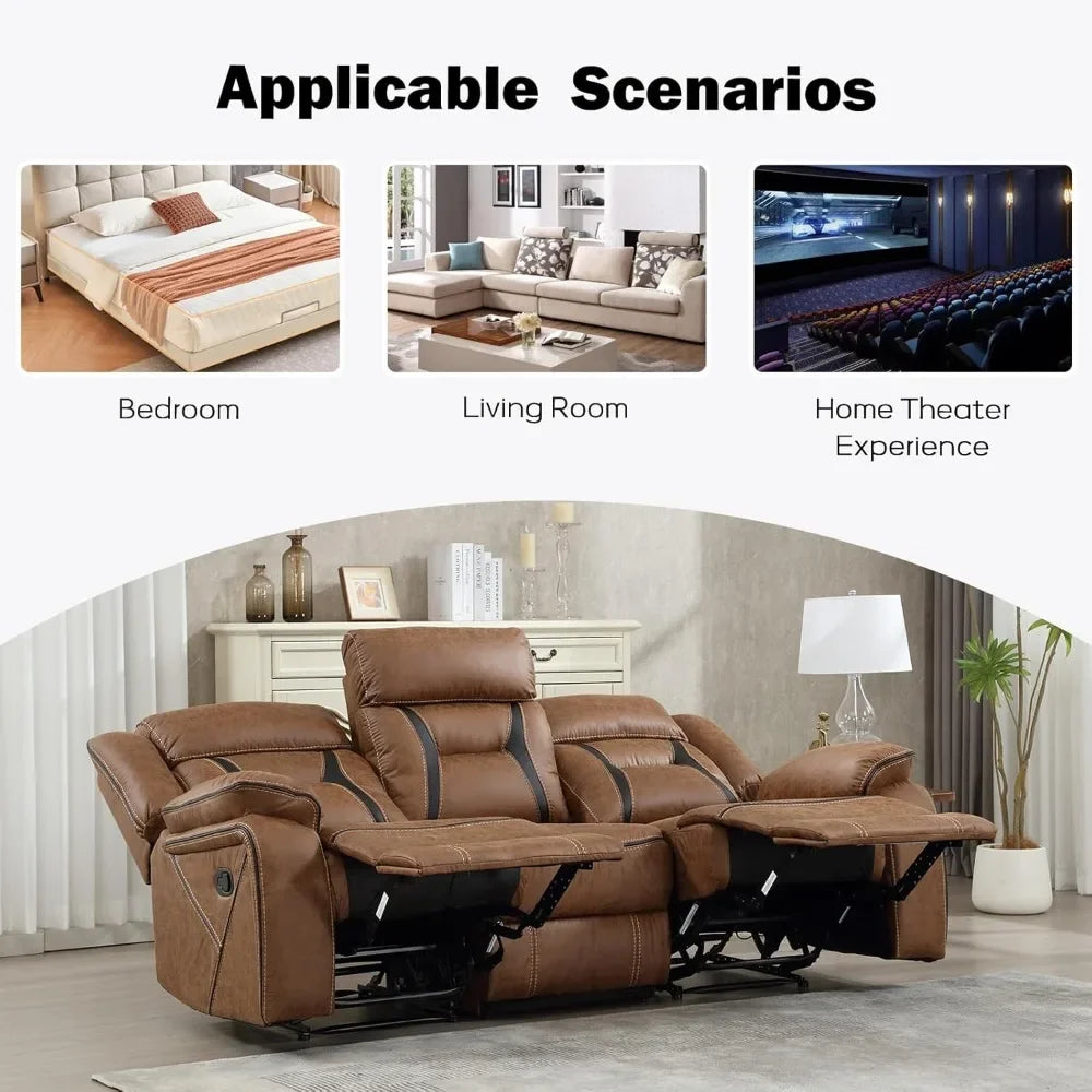 faux leather manual reclining sofa,, couch furniture