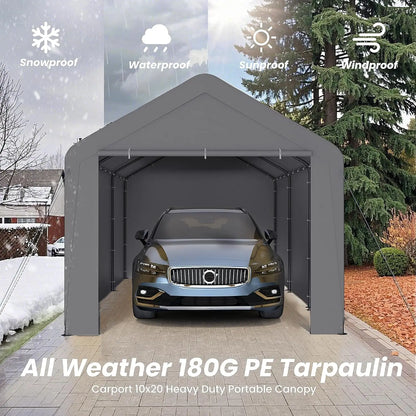 10x20 Heavy Duty Portable Garage w/Removable Sidewalls & Roll-Up Door Car Canopy Party Tents Waterproof UV Resistant