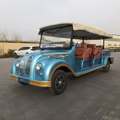High Quality Vintage 8-11 Seater Electric Sightseeing Station Wagon and Bus Classic Golf Cart