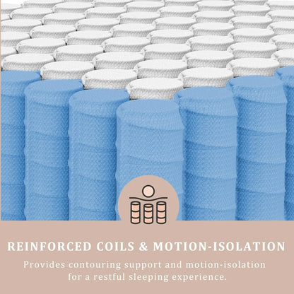 12 Inch Full/King Hybrid Gel Memory Foam Mattress, Queen Size Mattress with Breathable Fabric