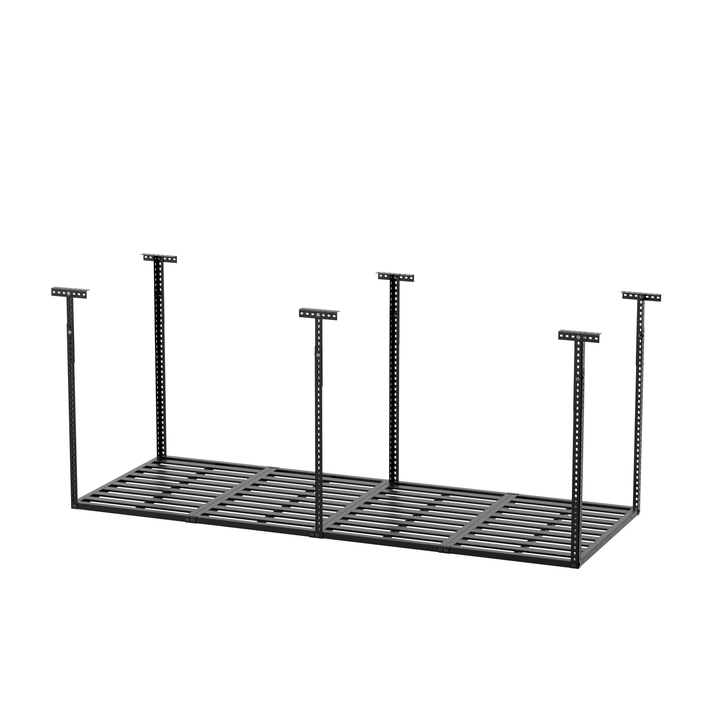 3x8 Overhead Garage Storage Rack, Heavy Duty Adjustable Ceiling Mounted 750LBS Capacity, Black