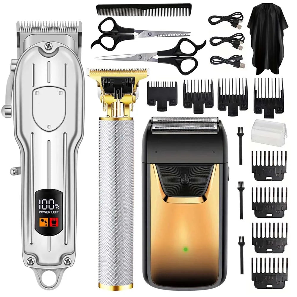 Professional Barber Cordless Hair Grooming Kit