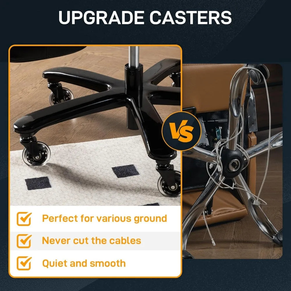 500 LBS Big and Tall Office Chair with Foot Rest High Back Recline Ergonomic Chair for Heavy People