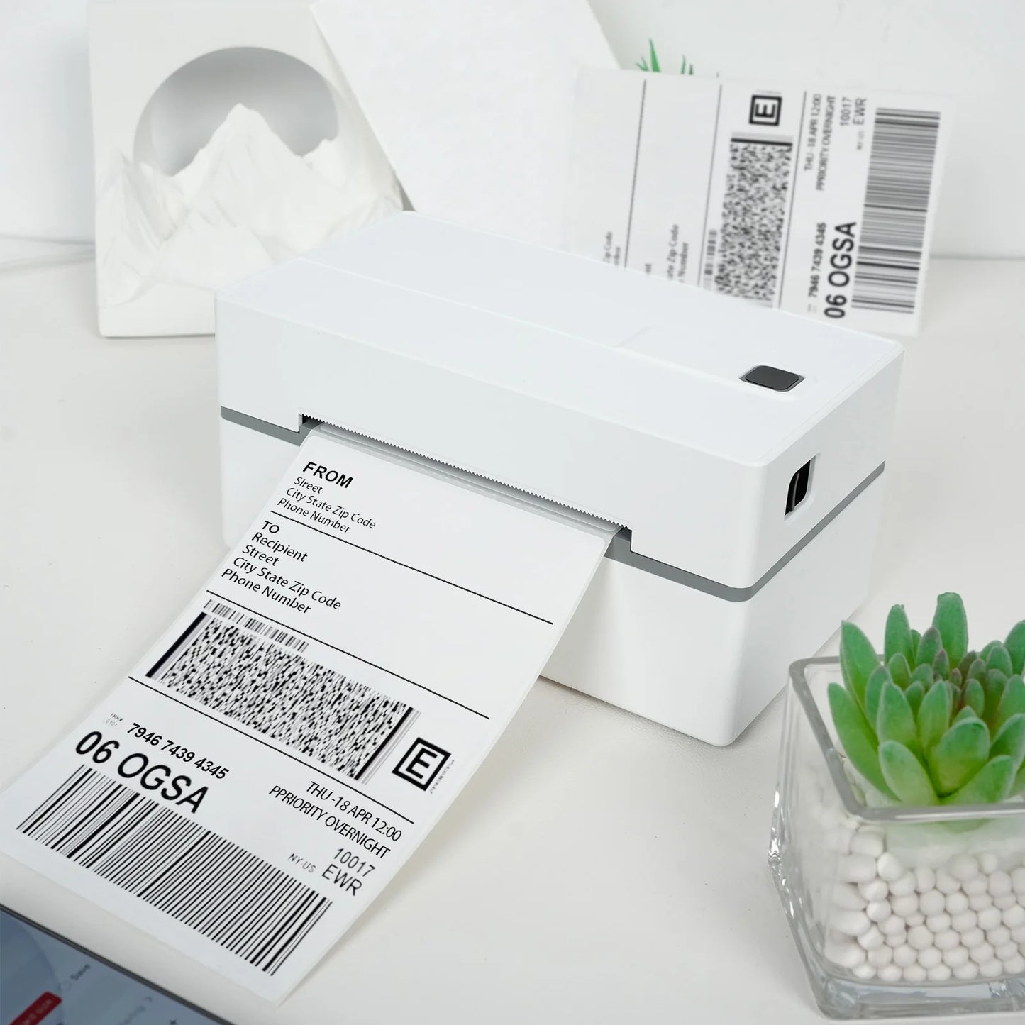 Thermal Label Printer, Portable, No Ink, WiFi, Bluetooth, USB