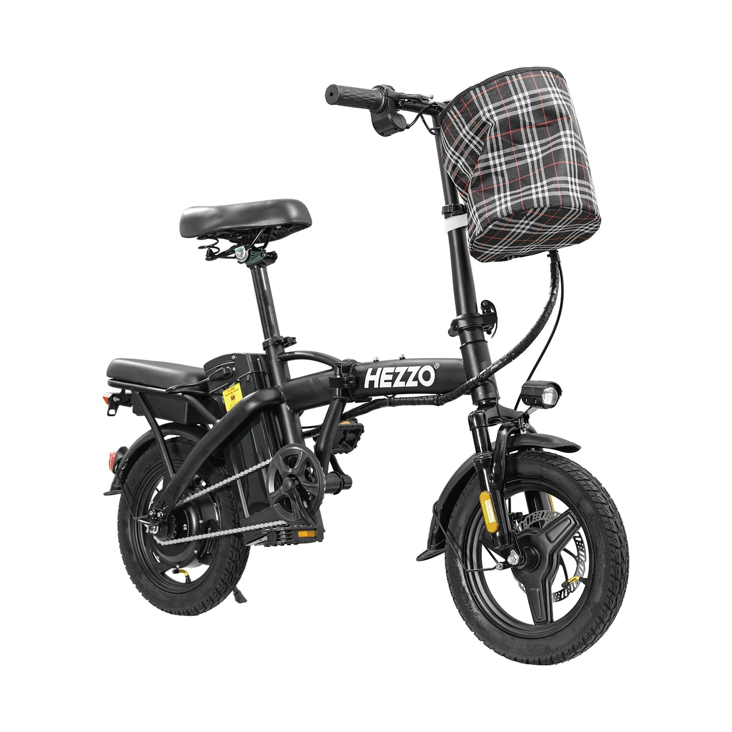 14inch Road Tires, Electric with Basket 48V 400W Folding bike, Carbon Steel Lightweight  Foldable Adult Brushless