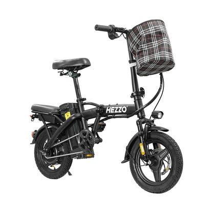 14inch Road Tires, Electric with Basket 48V 400W Folding bike, Carbon Steel Lightweight  Foldable Adult Brushless