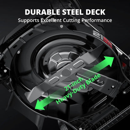 Customizable 21" Gas Lawn Mower, 3-in-1 Gas Powered Push Mower, 144cc 4-Stroke OHV Engine, 6 Height Adjustment