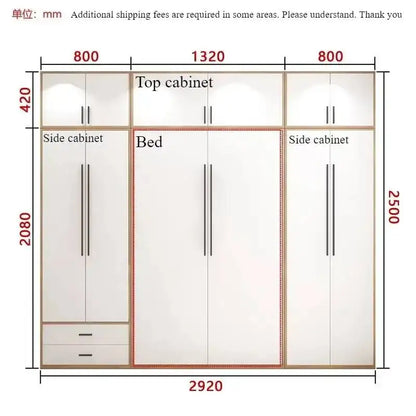 Full Murphy Bed with Closet Organizer with Drawers, Space-Saving, Hidden Bed ,for Multipurpose Room