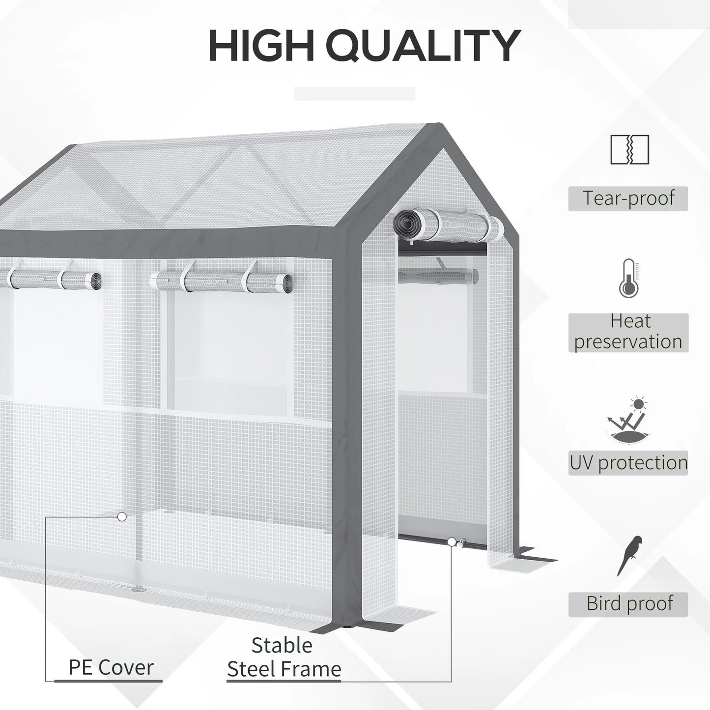 8' X 6' X 7.5' Walk-In Greenhouse Tunnel Portable Plant Garden Steel Frame
