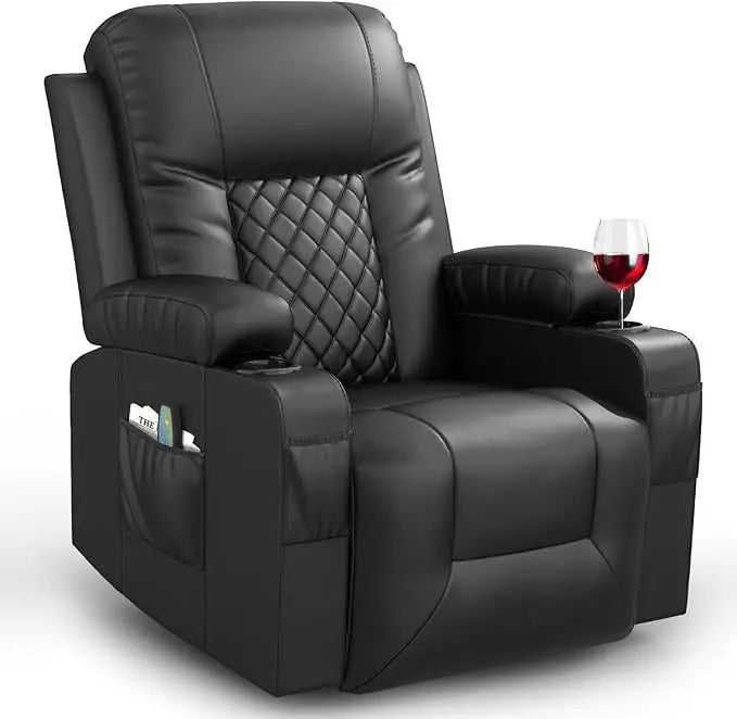 Massage Rocker Chair: Heated,  360-Degree Swivel Lounge Seat