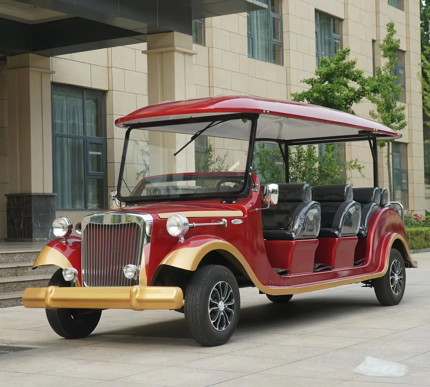 High Quality Vintage 8-11 Seater Electric Sightseeing Station Wagon and Bus Classic Golf Cart